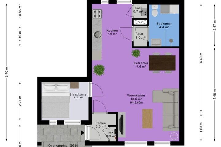 Plattegrond – Bedumerstraat 19, Groningen