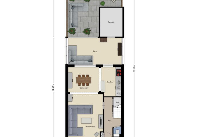 Plattegrond – Begoniastraat 27, Roosendaal