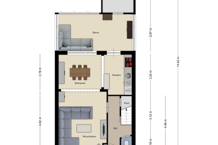 Plattegrond – Begoniastraat 27, Roosendaal