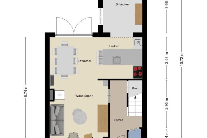 Plattegrond – Begoniastraat 56, Roosendaal