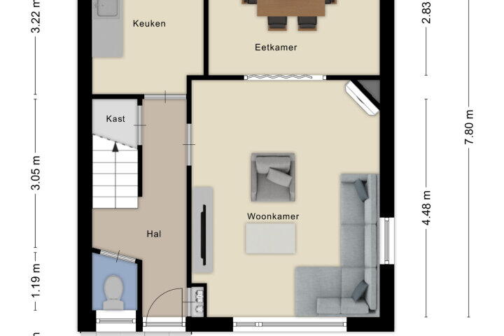 Plattegrond – Begoniastraat 57, Roosendaal