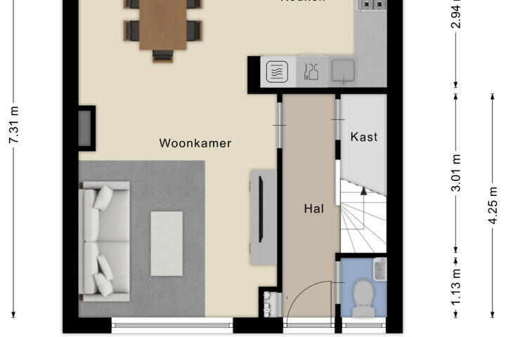 Plattegrond – Begoniastraat 8, Roosendaal