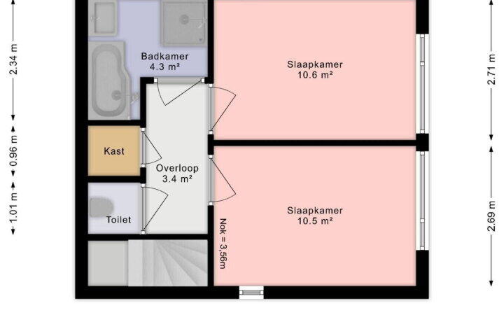 Plattegrond – Bekerstraat 12, Den Haag