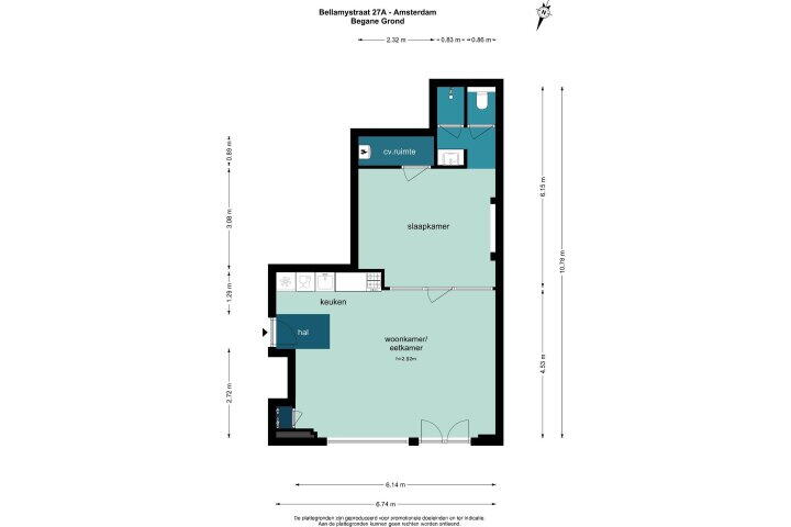 Plattegrond – Bellamystraat 27 A, Amsterdam