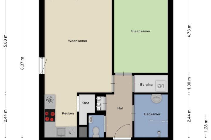 Plattegrond – Bellevuelaan 365, Haarlem