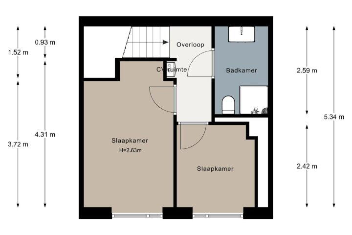 Plattegrond – Beltstraat 92, Enschede