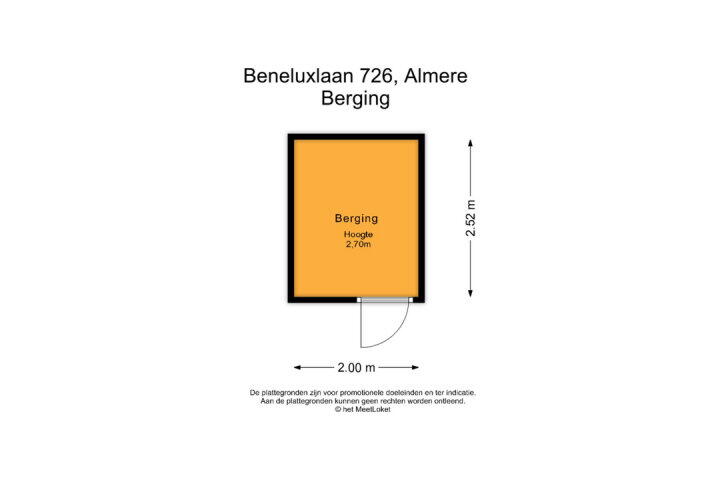 Plattegrond – Beneluxlaan 726, Almere