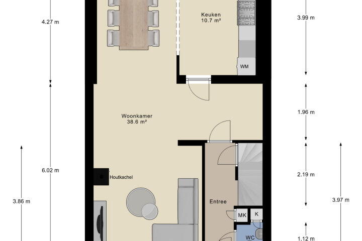 Plattegrond – Bereklauwstraat 4, Arnhem
