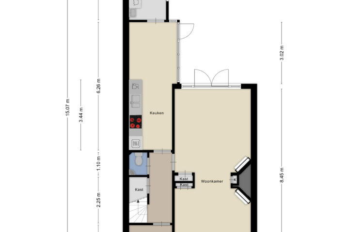 Plattegrond – Bergerstraat 119, Maastricht