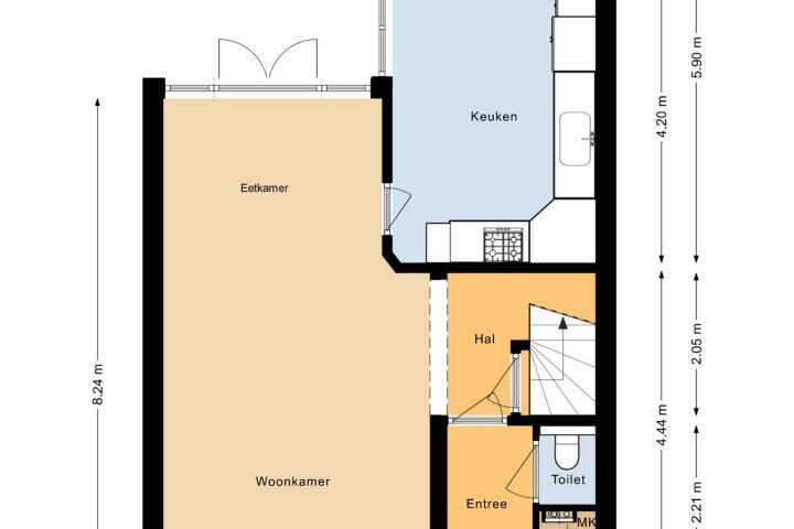 Plattegrond – Bergkristal 30, Heerhugowaard