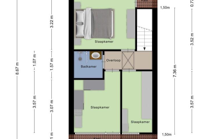 Plattegrond – Bergkristaldijk 79, Roosendaal