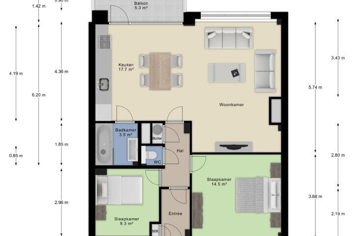 Plattegrond – Bergstraat 59, Arnhem