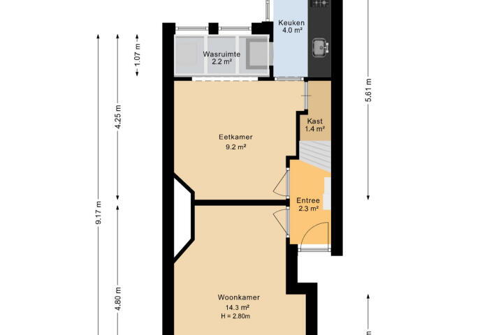 Plattegrond – Berkelstraat 22 A, Groningen