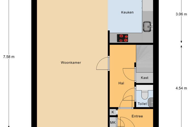 Plattegrond – Bermweg 95, Oost-Souburg