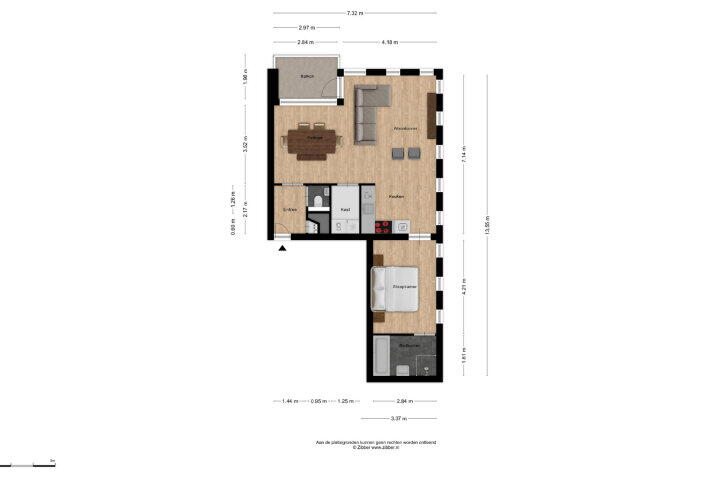 Plattegrond – Bernard de Wildestraat 618, Breda