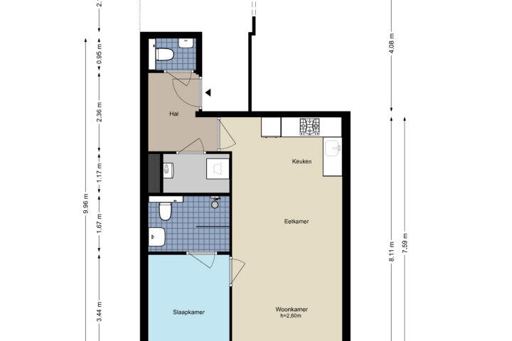 Plattegrond – Bernissestraat 6 B, Amsterdam