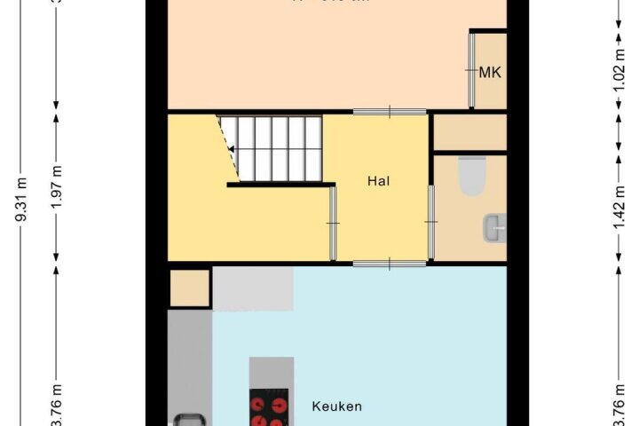 Plattegrond – Bert Haanstrakade 244, Amsterdam