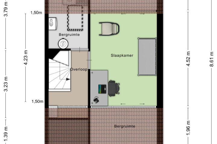 Plattegrond – Beryldijk 60, Roosendaal