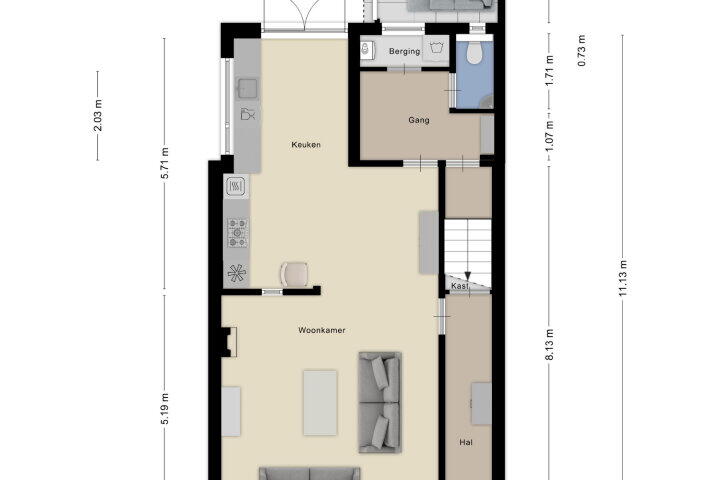 Plattegrond – Besoyensestraat 25, Waalwijk