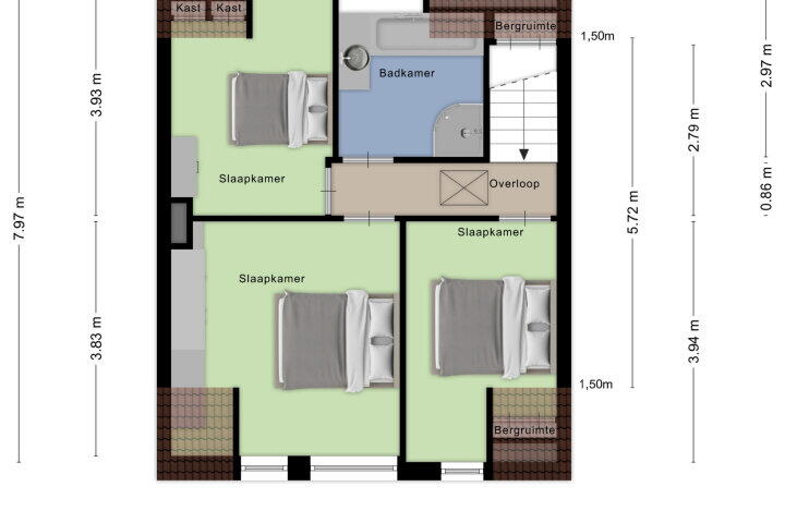 Plattegrond – Besoyensestraat 25, Waalwijk