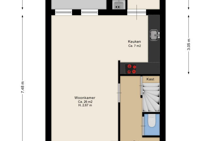 Plattegrond – Beukenlaan 23, Geesbrug