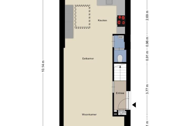 Plattegrond – Beukestraat 28, Krommenie