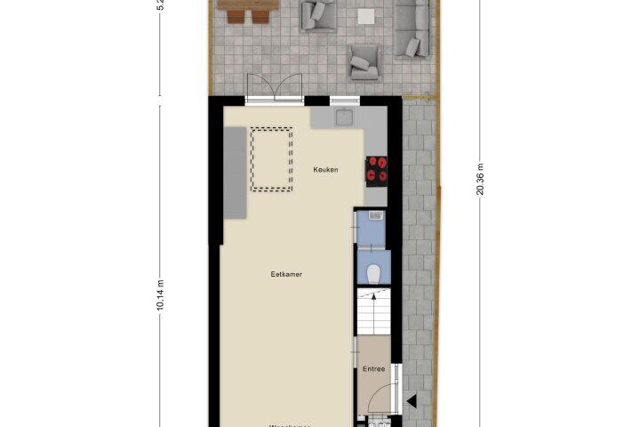 Plattegrond – Beukestraat 28, Krommenie