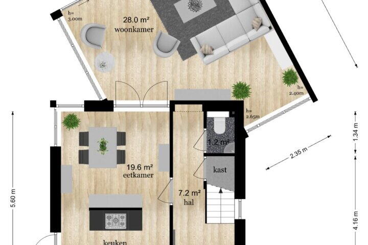 Plattegrond – Bijenlaan 28 A, Leersum