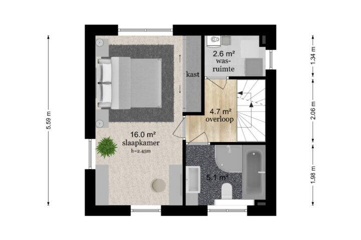 Plattegrond – Bijenlaan 28 A, Leersum