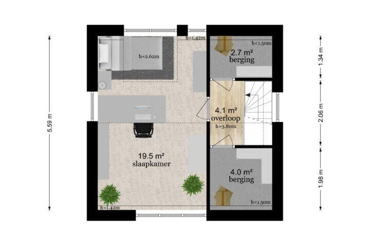 Plattegrond – Bijenlaan 28 A, Leersum