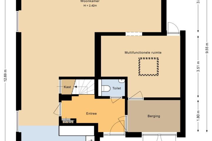 Plattegrond – Binnenkruier 44, Stompetoren
