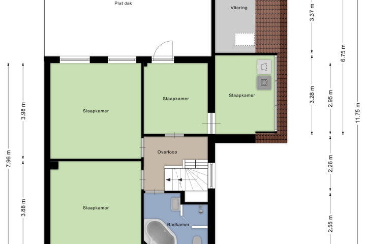 Plattegrond – Blauwe Hof 6121, Wijchen