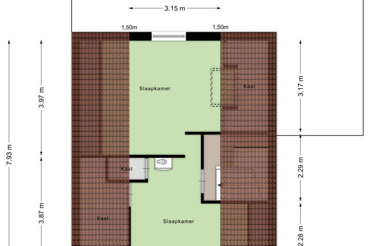 Plattegrond – Blauwe Hof 6121, Wijchen