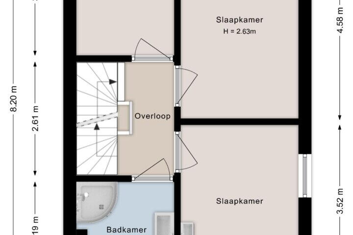 Plattegrond – Blauwververstraat 22, Hardenberg