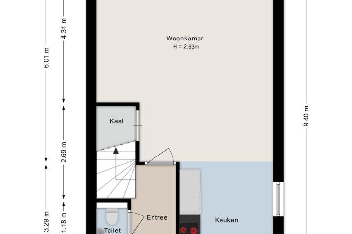 Plattegrond – Blauwververstraat 22, Hardenberg