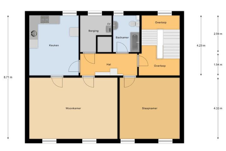 Plattegrond – Bleijerheiderstraat 94 A, Kerkrade