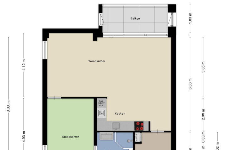 Plattegrond – Blekerij 96 C, Maastricht