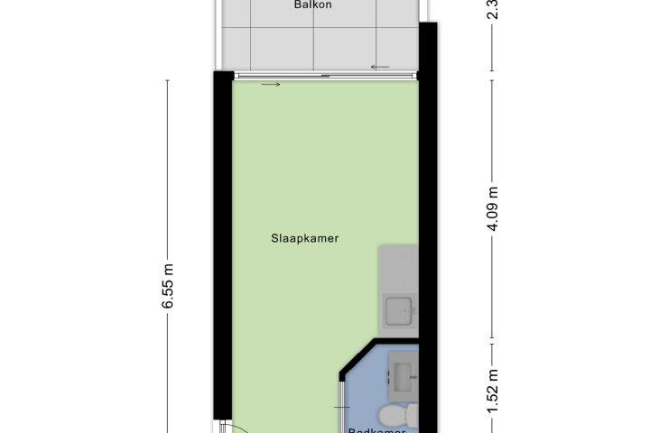 Plattegrond – Blekerij 96 C, Maastricht