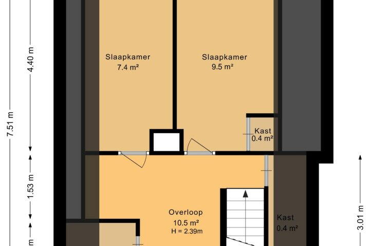 Plattegrond – Bloemstraat 12, Roden