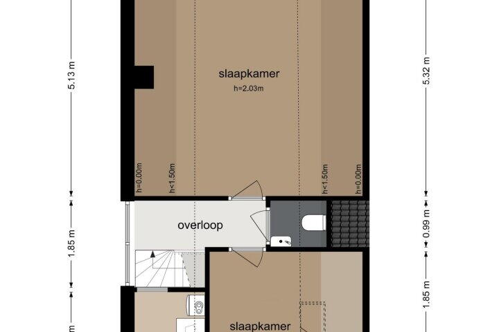 Plattegrond – Bloemstraat 27 2A, Amsterdam