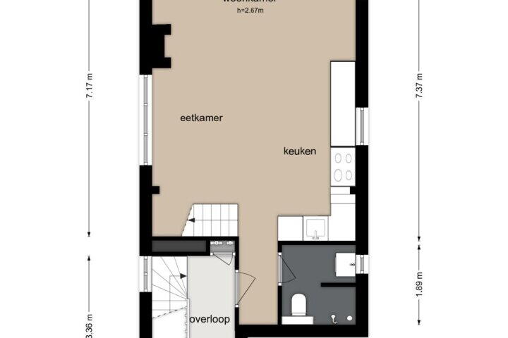 Plattegrond – Bloemstraat 27 2A, Amsterdam