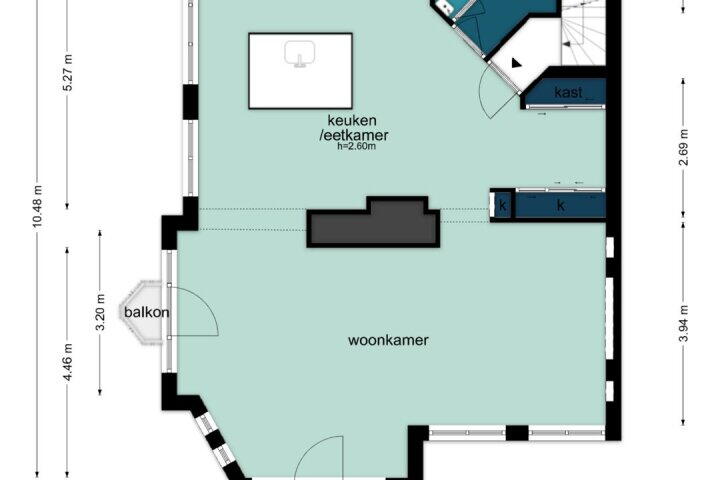 Plattegrond – Boerhaaveplein 12 3, Amsterdam