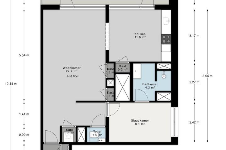 Plattegrond – Bolestein 256, Amsterdam