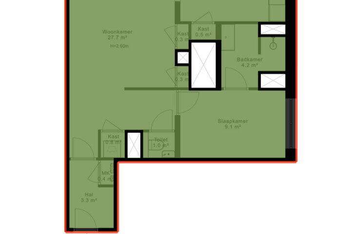 Plattegrond – Bolestein 256, Amsterdam