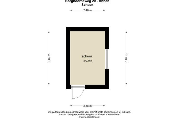 Plattegrond – Borghoornsweg 20, Annen