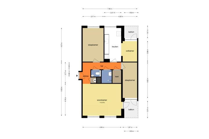 Plattegrond – Boris Pasternakstraat 511, Amsterdam