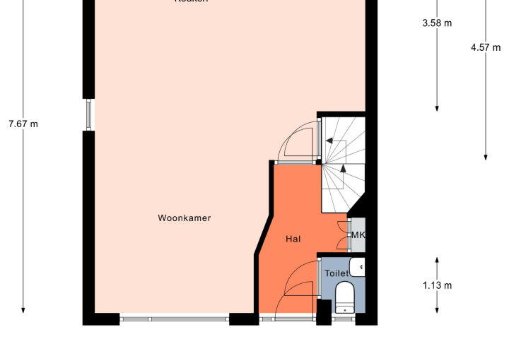 Plattegrond – Bosbesstraat 48, Nijmegen