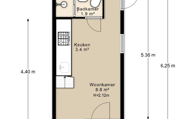 Plattegrond – Bos en Vaartlaan 26, Amstelveen