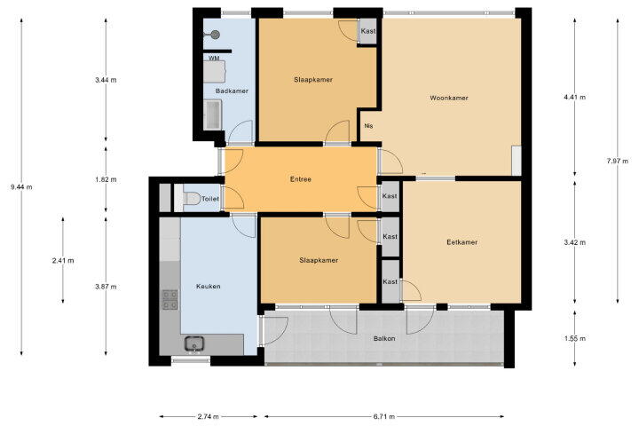 Plattegrond – Bosjeslaan 7, Vlissingen