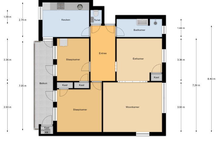 Plattegrond – Bosjeslaan 8, Vlissingen